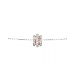 Collier Argent Rose avec Oxyde