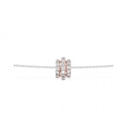 Collier Argent Rose avec Oxyde